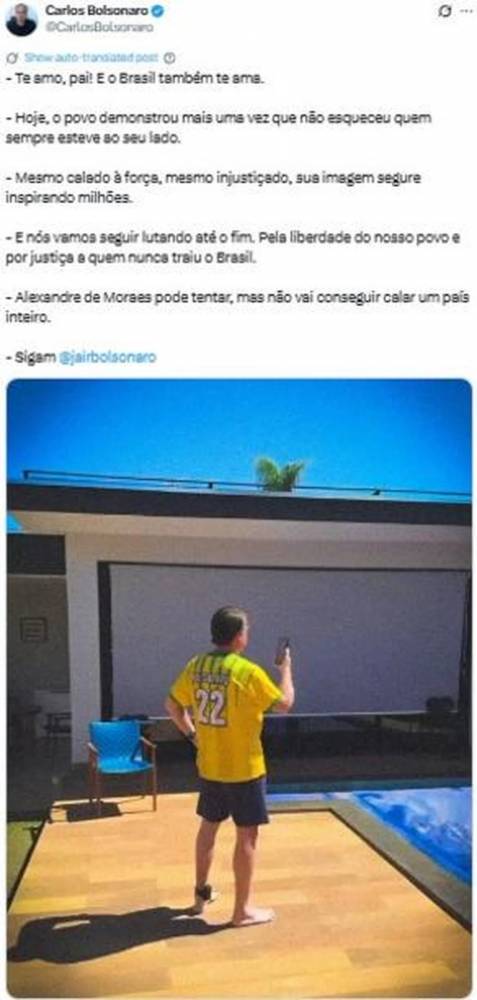Vídeo pode configurar o descumprimento da medida cautelar que proíbe o ex-presidente de utilizar redes sociais, inclusive de terceiros