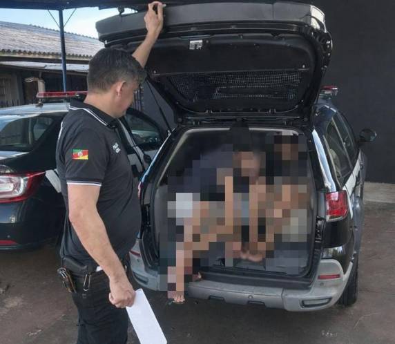 Suspeitos foram detidos por descumprimento de medida protetiva e estupro de vulnerável e encaminhados ao Presídio Estadual de Santa Rosa