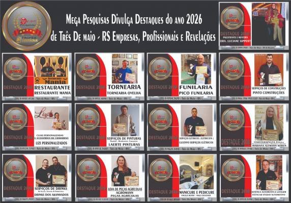 Levantamento reconhece empresas, profissionais e personalidades que se destacaram ao longo do ano nos dois municípios da região Noroeste do RS